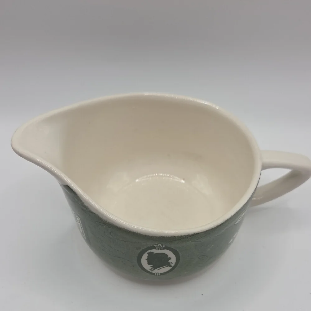 Royal Colonial Green and Cream Ceramic Creamer. Vintage
